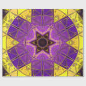 Mosaik Mandala Lila und gelb Geschenkpapier (Flach)
