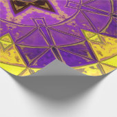 Mosaik Mandala Lila und gelb Geschenkpapier (Ecke)