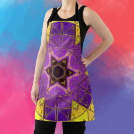 Mosaik Mandala Lila und gelb Schürze