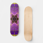 Mosaik Mandala Lila und gelb Skateboard (Vorderseite)