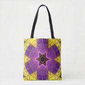 Mosaik Mandala Lila und gelb Tasche (Vorderseite)