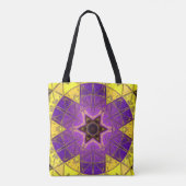 Mosaik Mandala Lila und gelb Tasche (Rückseite)