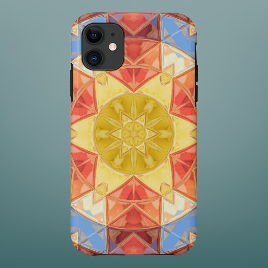 Mosaik Mandala Orange Blue und Yellow Case-Mate iPhone Hülle