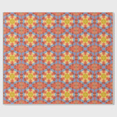 Mosaik Mandala Orange Blue und Yellow Geschenkpapier (Flach)