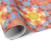Mosaik Mandala Orange Blue und Yellow Geschenkpapier (Rolleneckpunkt)