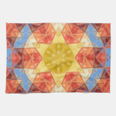 Mosaik Mandala Orange Blue und Yellow Geschirrtuch (Horizontal)