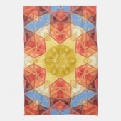 Mosaik Mandala Orange Blue und Yellow Geschirrtuch (Vertikal)