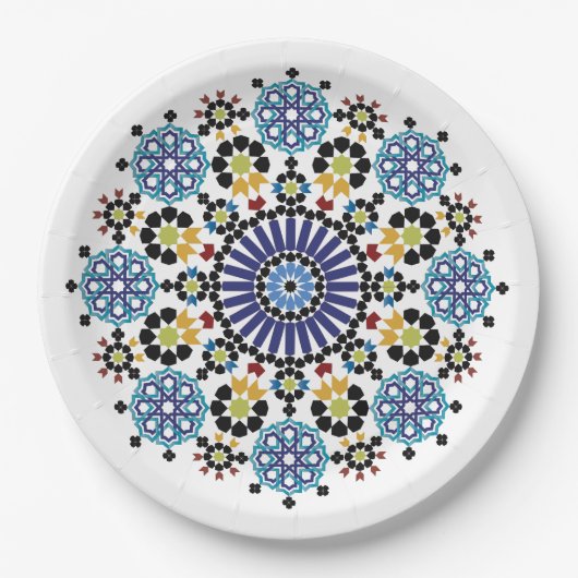 Mosaik Marocain! Zellige Marocain Pappteller (Vorderseite)