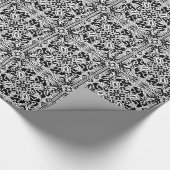 Mosaik-marokkanisches Fliesenmuster in Schwarz/Wei Geschenkpapier (Ecke)