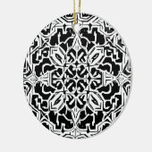 Mosaik-marokkanisches Fliesenmuster in Schwarz/Wei Keramik Ornament (Links)