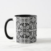 Mosaik-marokkanisches Fliesenmuster in Schwarz/Wei Tasse (Links)