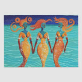 Mosaik-Mermaids auf ägyptischen Sanden Seidenpapier (Vorderseite)