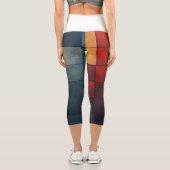 🎨 Mosaik mit Farbnuancen🔲 Capri Leggings (Rückseite)
