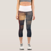 🎨 Mosaik mit Farbnuancen🔲 Capri Leggings (Vorderseite)