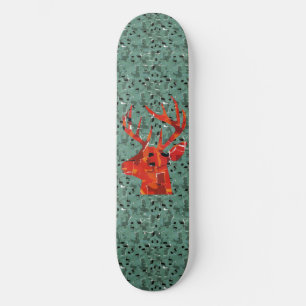 Mosaik mit Hirschkopf-Silhouette Skateboard