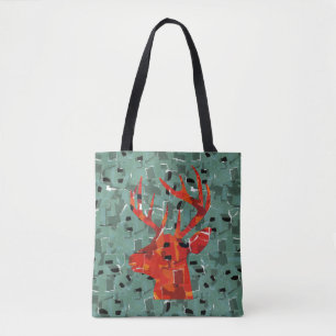 Mosaik mit Hirschkopf-Silhouette Tasche