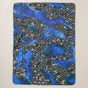 Mosaik mit kleinem Konvexe in blau bis grau und sc Sherpadecke