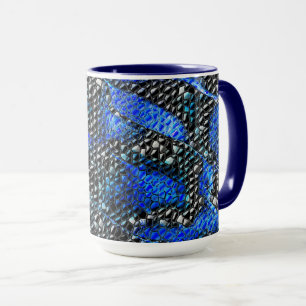 Mosaik mit kleinem Konvexe in blau bis grau und sc Tasse