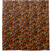 Mosaik mit Mischung aus roten und geschnitzten Far Duschvorhang (Vorderseite)