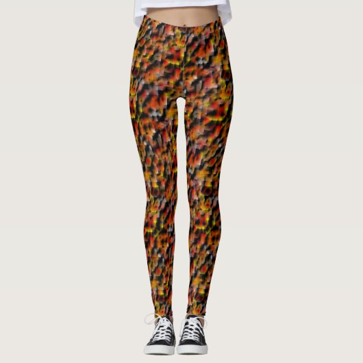 Mosaik mit Mischung aus roten und geschnitzten Far Leggings (Vorderseite)