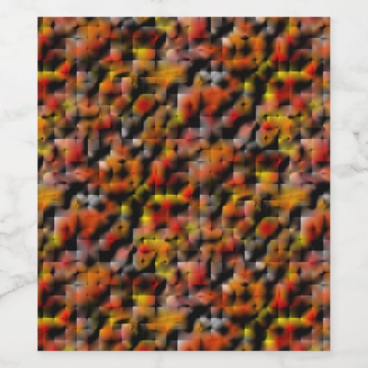 Mosaik mit Mischung aus roten und geschnitzten Far Weinetikett (Einzelnes Label)