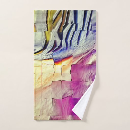 Mosaik mit rosa gelber Textur und weichem Schnitzw Badhandtuch Set (Handtuch)