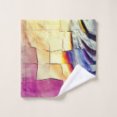 Mosaik mit rosa gelber Textur und weichem Schnitzw Badhandtuch Set (Waschlappen)