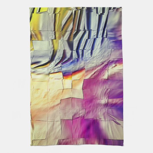 Mosaik mit rosa gelber Textur und weichem Schnitzw Geschirrtuch (Vertikal)