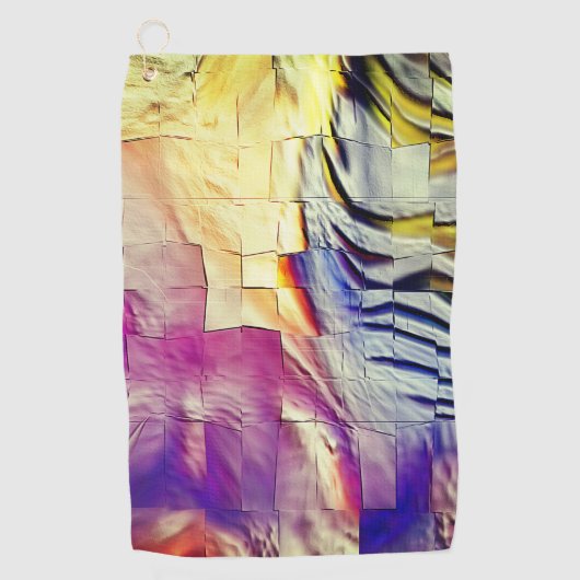 Mosaik mit rosa gelber Textur und weichem Schnitzw Golfhandtuch (Vorderseite)