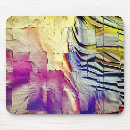 Mosaik mit rosa gelber Textur und weichem Schnitzw Mousepad (Vorne)
