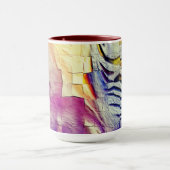 Mosaik mit rosa gelber Textur und weichem Schnitzw Tasse (Zentrum)