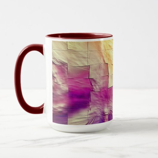 Mosaik mit rosa gelber Textur und weichem Schnitzw Tasse (Links)