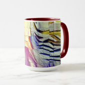 Mosaik mit rosa gelber Textur und weichem Schnitzw Tasse (VorderseiteRechts)