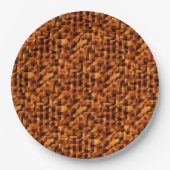 Mosaik mit tiefroten bis orangefarbenen Flecken Pappteller (Vorderseite)