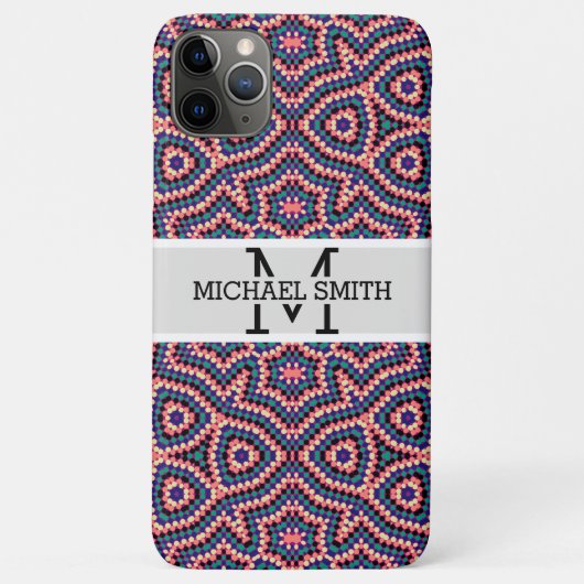 Mosaik Modern Monogram #4 Case-Mate iPhone Hülle (Rückseite)