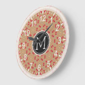 Mosaik Modern Monogram #4 Große Wanduhr (Winkel)