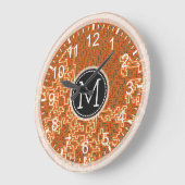 Mosaik Modern Monogram #5 Große Wanduhr (Winkel)