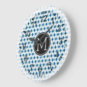Mosaik Modern Monogram #6 Große Wanduhr (Winkel)