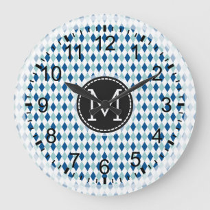 Mosaik Modern Monogram #6 Große Wanduhr