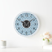 Mosaik Modern Monogram #6 Große Wanduhr (Zuhause)