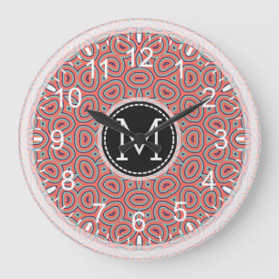 Mosaik Modern Monogram #9 Große Wanduhr