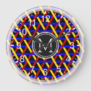 Mosaik Modernes Monogramm #15 Große Wanduhr