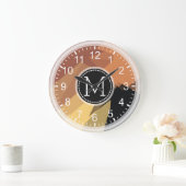 Mosaik Modernes Monogramm Große Wanduhr (Zuhause)