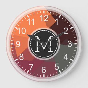 Mosaik Modernes Monogramm Große Wanduhr