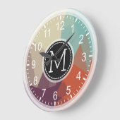 Mosaik Modernes Monogramm Große Wanduhr (Winkel)