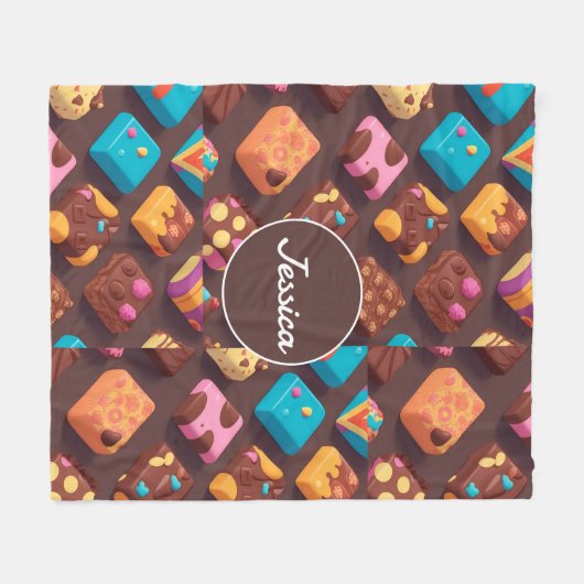 Mosaik Mosaik Cotton Candy Personalisiert Pattern Fleecedecke (Vorderseite (Horizontal))