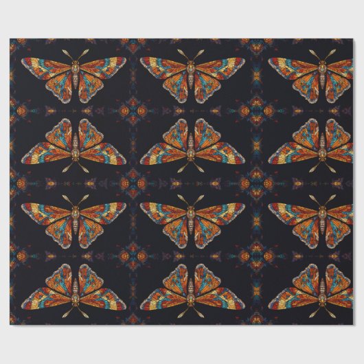 Mosaik Moth Butterfly Geschenkpapier (Flach)