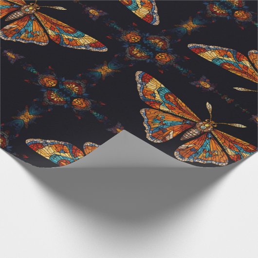 Mosaik Moth Butterfly Geschenkpapier (Ecke)