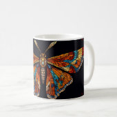 Mosaik Moth Butterfly Kaffeetasse (VorderseiteRechts)