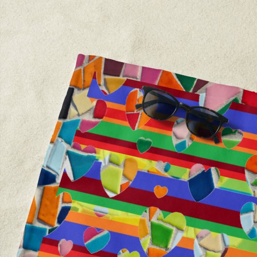 Mosaik Muster Abstrakt Heart Beach Handtuch (Beispiel)